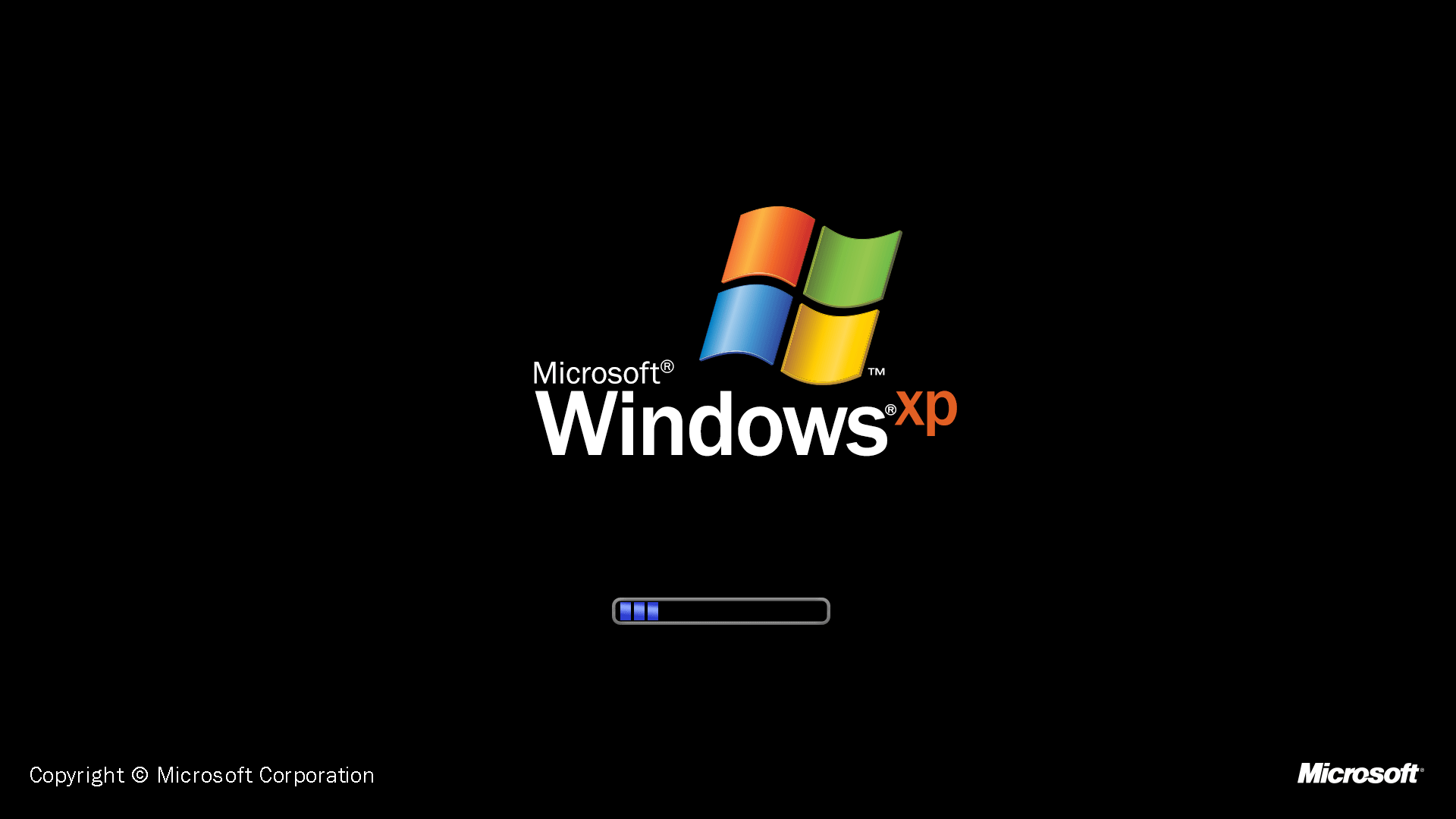 Boot screen of Windows XP