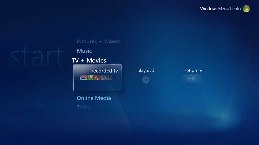 Windows Media Center.
