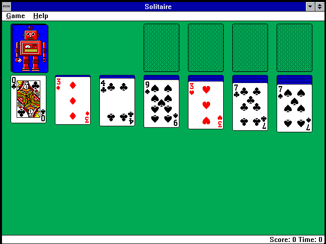 Solitaire in Windows 3.1
