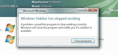 A windows Vista error.